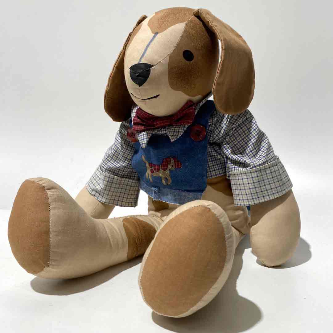 SOFT TOY, Patch Dog w Shirt and Bow Tie
